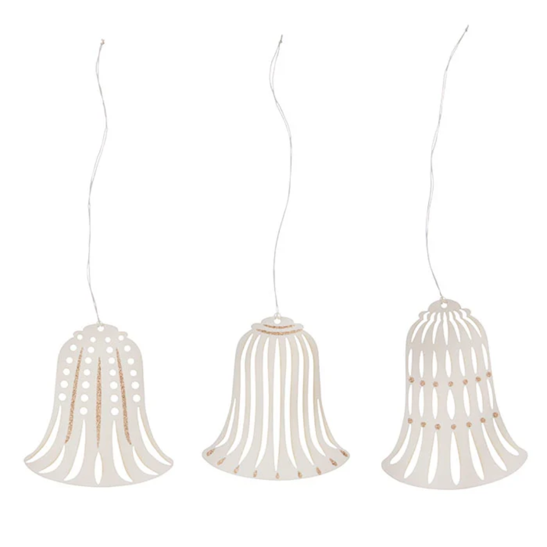 Paper Bells 8 CM Set of 3 Off White